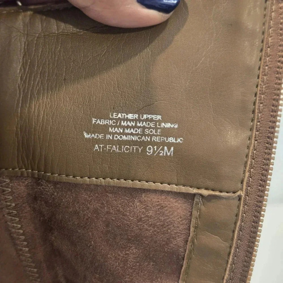 Arturo Chiang Leather Knee High Riding Boots in Cognac Brown Size 9.5 - Picture 7 of 8